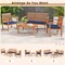 Costway 4 PCS Patio Wood Furniture Set with Loveseat, 2 Chairs & Coffee Table for Porch White/Grey/Navy